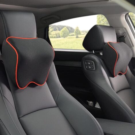 Coussin Appuie-Tête Voiture + Coussin Lombaire Mousse Mémoire De Forme - Soutien Cervical Et Dos Pour Conduite