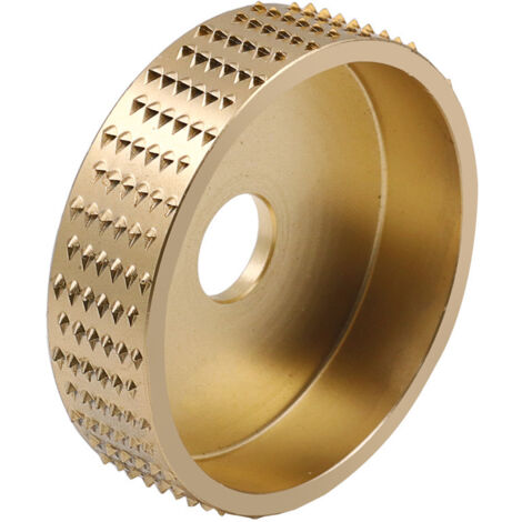 Disque de sculpture sur bois de 7,5 cm pour meuleuse d'angle et perceuse électrique manuelle - Disque de façonnage du bois d'angle - Roue de meulage rotative de ponçage (doré)