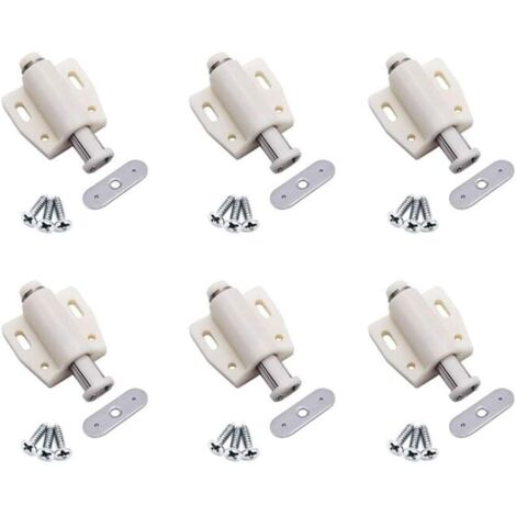 6 pièces loquets magnétique à déblocage Déclenchement par pression Attrape, Les Portes de L'amortisseur de Portes D'armoire à Poussoir Serrure de Porte Pour Ouvrir Les Loquets.(Beige)
