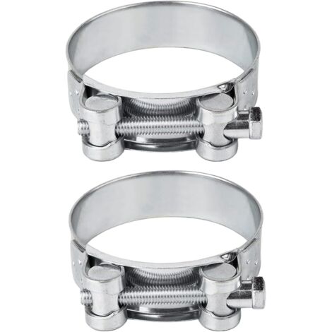 Lot de 2 colliers de serrage renforcés pour tuyau en acier galvanisé 52-55 mm (1/5)