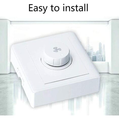 Variateur Vitesse Ventilateur Plafond AC220V - Régulateur 5 Vitesses Bouton Mural Avec Couvercle LED