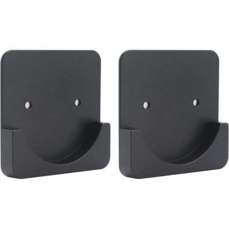 Aougo – Support tringle à rideau sans perçage – Acrylique noir – Capacité jusqu'à 25 livres – Compatible tringles jusqu'à 60 mm – Lot de 2