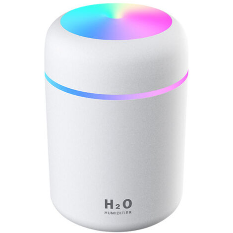 Humidificateur d'Air, Mini Humidificateur Ultrasonique avec 2 Mode Brume Réglable, Arrêt automatique et Veilleuse Colorée, USB Humidificateur Portable pour Auto Maison Bureau Chambre(Blanc) NPTERBL (1/4)
