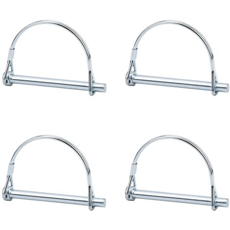 4pcs Axe de verrouillage de broche de coupleur de sécurité, 1/4 pouce de verrouillage de prise de force avec fil de retenue rond pour jardin de pelouse de remorques de ferme (1/5)