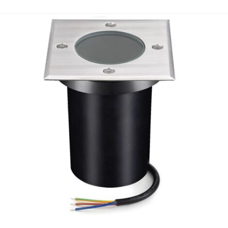 Spot encastrable de sol pour GU10 230 V - Spot extérieur IP67 utilisable en carré et brossé - Câble préinstallé (1/5)