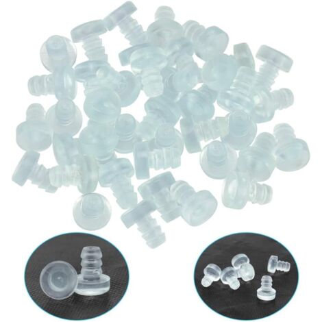 40 PCS Butoir Porte Mural en Silicone Pare-Chocs de Table en Verre avec Tige Tampon de Porte Caoutchouc Transparent pour Anti-Collision et Réduction du Bruit de Meuble Tiroir Porte d'Armoire