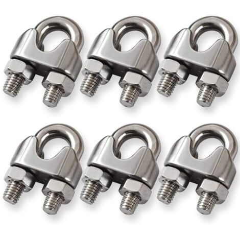 Lot de 6 serre-câbles M10 de 9,5 mm en acier inoxydable 304 (1/5)