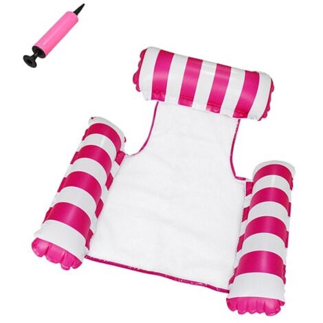 Matelas gonflable pour piscine,Hamac gonflable à eau,Jouet de piscine 4 en 1,Hamac à eau,Pour adulte,Piscine gonflable,Pliable(Rose)
