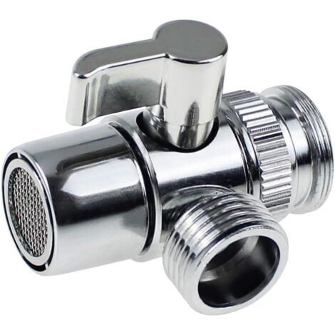 3 Voies Soupape avec Rondelle Laiton Massif Connecteur M22 x M24 Système de Douche Pièce de Rechange Utilisé dans les Salles de Bains et les Cuisines les Robinets de Lavabo les Vannes de Douche