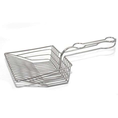 Pelle à litière en métal pour chat, trou fin, en acier inoxydable, petit trou, tofu bentonite, outil de pelle en fer pour litière pour chat (1/5)