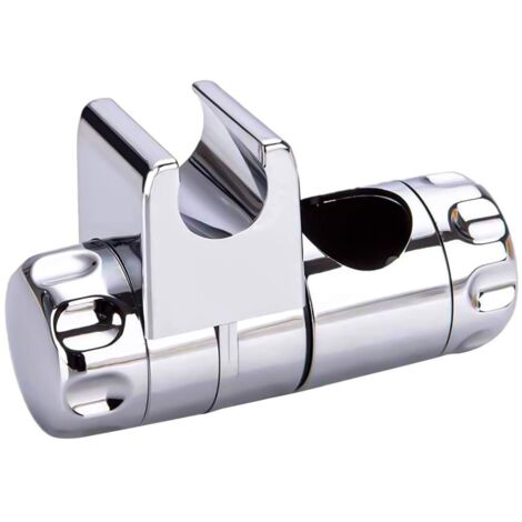 Support Douche à Main Remplaçable, Support Pommeau de Douche, Clamp Douchette Réglable de Salle de Bain Adapté 25MM à la Barre de Douche, 19-22MM à la Douchette, ABS Chromé (1/5)