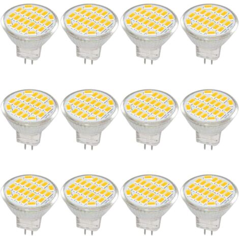 Aougo – Ampoule LED MR11 GU4 3W 400 lumens – Blanc chaud 3000K – Remplacement halogène 35W – Longue durée de vie 30 000 heures – Lot de 12