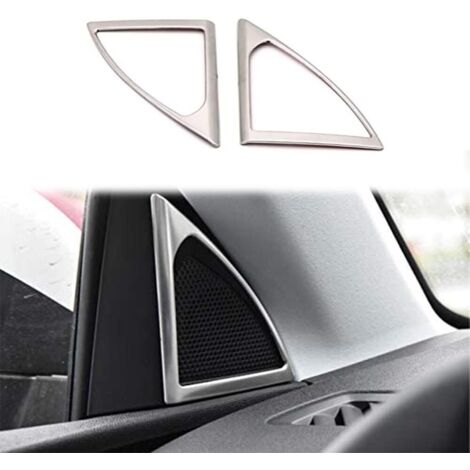 Couvercle de garniture de porte adapté pour 3008 GT 5008 GT II 2017-2022, adapté aux accessoires automobiles de colonne sonore, 2 pièces (argent)