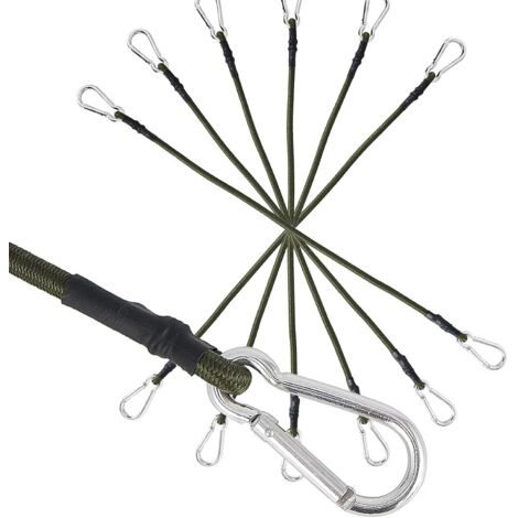 Lot de 6 Tendeurs en Caoutchouc avec Mousqueton, 60cm Longueur 8mm Épaisseur, Super Élastiques, avec Crochet en Métal pour Bagages Vélo Camping (1/5)