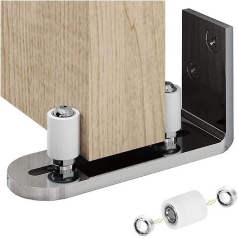 Ajustable Guide de Plancher Mur/porte Guide Inférieur Pour Porte en Bois Coulissante, Argenté (1/5)
