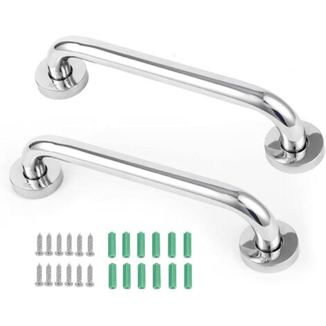 Lot de 2 poignées antidérapantes, en acier inoxydable, pour salle de bain, baignoire, douche, conviennent aux personnes âgées et aux enfants, 30 cm (1/5)