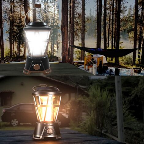 Lampe De Camping Solaire Avec Crochet - Rechargeable USB - 3 Modes D'éclairage