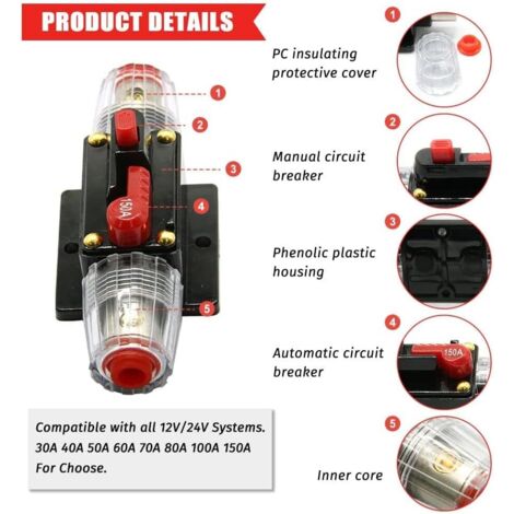 Bloc De Distribution Audio Alliage Avec Protection Surcharge - Porte Fusible Pour Amplificateur Voiture