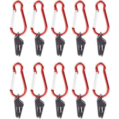 10 Pièces Pince à Bâche avec Mousqueton Clip de Tente Clip pour Auvent de Tente de Camping Clips De Bâche De Tente en Plastique Tente Snaps pour Activités De Plein Air (1/5)