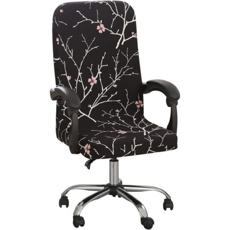 Housse de Chaise de Bureau Universelle Extensible Microfibre Lavable Couverture de Chaise Bureau Imprimé Housses de Fauteuil Extensibles Confortable Fauteuil de Direction(Taille:M)