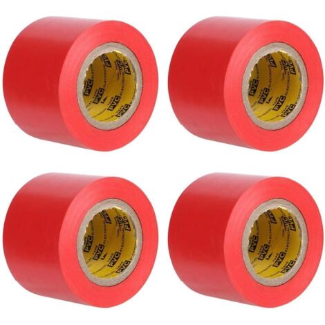 4 Pcs Ruban Électrique Électricien PVC Film Étanche Électrique Isolé Ruban D'étanchéité Réparation Outils,Taille:4,4 cm de large, 11 m de long(Rouge)