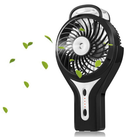 Mini ventilateur brumisateur USB portable avec brumisateur de refroidissement personnel avec batterie rechargeable pour la maison, le bureau et les voyages, noir (1/5)