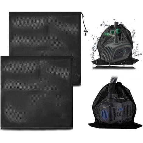 2 Pièces Sac En Filet De Pompe, Sac Filtrant De Pompe à Eau En Maille, Sac De Barrière De Pompe, Sac Protection De Pompe, Avec Cordon De Serrage Pour Filtres Biologiques De Bassin (45 x 45 Cm)
