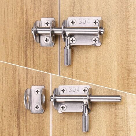 Loquet De Porte Coulissante Uxcell – Boulon Métal Argenté 76 Mm – Neuf Avec Vis