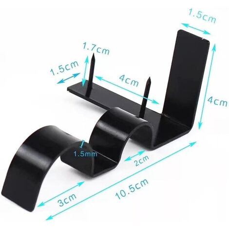 BelleVive Lot De 4 Supports Tringle à Rideaux Sans Perçage – Adhésif 3M, Charge Jusqu’à 9 Kg, Pour Douche & Chambre