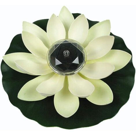 Lumière de Lotus, décoration de Bassin Flottant Solaire Fleur de Lotus LED changeant de Couleur de Fleurs Nuit Lampe de lumière pour Pool Party Garden House(Blanc) (1/5)
