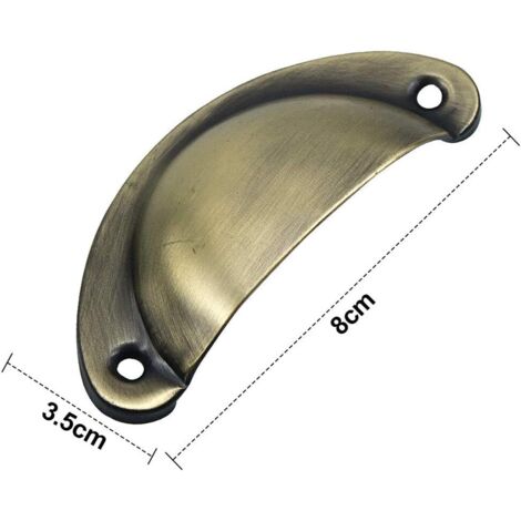 Gedotec Poignée De Porte En Verre à Coller – Design Coquillage, 75x75x10mm, Imitation Acier Inoxydable