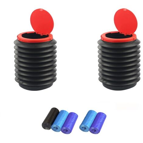 2 Pièces Portable Poubelle Seau de Voiture rétractable, avec 100 sacs poubelles,Poubelle Pliante Voiture Stockage MultifonctionnelPour Camping Les Voyages En Plein Air