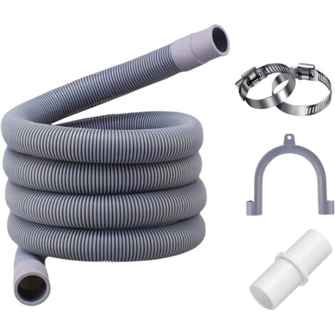 Tuyau d'évacuation, 2.5 m, 3/4", y compris support et colliers de serrage, pour machine à laver et lave-vaisselle (1/5)