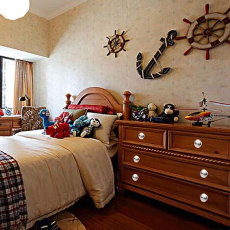 6 Boutons D'Armoire En Bois Nuage Pour Enfant - Poignées Tiroir Meuble Massif Avec Vis - Décoration Naturelle