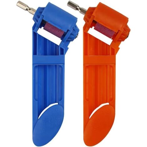 2 Pcs Foret Aiguiseur Foret,Aiguiseur de Forets en Corindon,Outil D'AffûTage de Foret Portable, Fait de Plastique ABS de Haute Qualité et de Meule en Corindon Brun,de Haute Dureté,Outil d'affûtage de