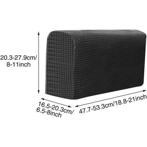 FANSU Lot De 2 Couvre-Accoudoirs Faux Cuir Extensible - Protection Antidérapante Pour Canapé Et Fauteuil Inclinable (Noir)