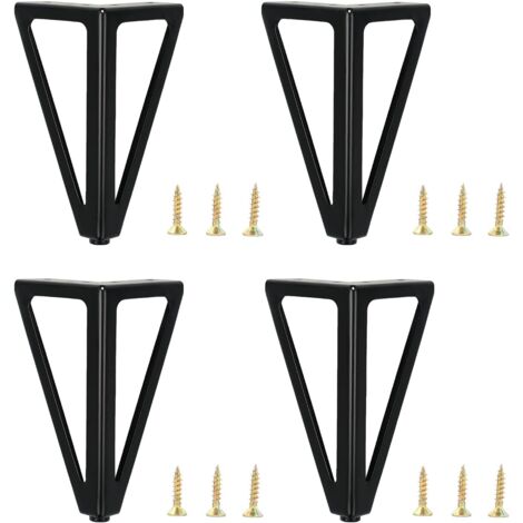 4 Pieds de Meubles Noirs, 6"/15cm Pieds de Meubles de Rechange en métal, Pieds de Meubles, Pieds de Meubles, Pieds de Table, Pieds d'armoire, pour chaises, Placard, canapé (1/5)