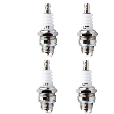 Lot de 4 bougies d'allumage L7T Universelles de Rechange l7t Bougie Tronconneuse Bougie D'allumage Remplacemen pour Tondeuse à Gazon Moteurs à 2 Temps