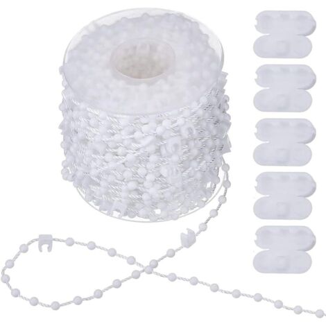 Aougo – Chaîne de store vertical 20 m – 5 connecteurs de cordon – Compatible lattes 89 mm – Plastique durable pour usage intensif