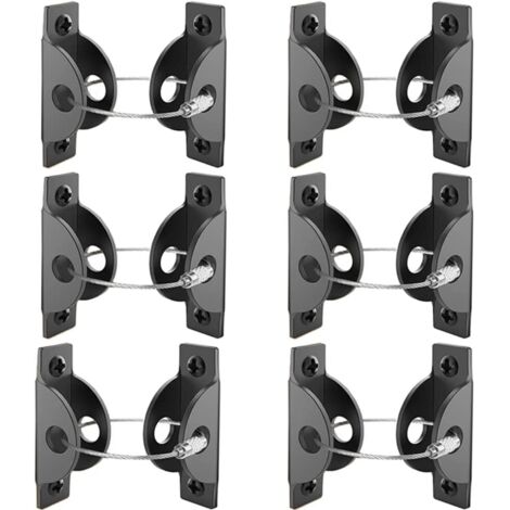Sangle D'ancrage de Meuble Kit, 6 Ensembles Sangle Anti-Basculement de Meuble en Métal, Sangles Anti-Basculement pour Meubles, Sangles de Sécurité Meubles Métal, Convient pour Étagères, Commodes
