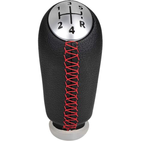5 Vitesses Manuel Pommeau de Vitesse Cuir Universel pour Renault Megane 2 Clio 3 Scenic 2 Kangoo Boite Levier Voiture,Coutures Rouge