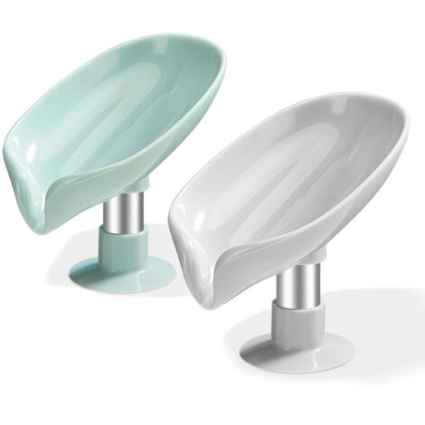 Porte Savon Ventouse Lot de 2-Support Savon Douche-Porte Eponge Evier Cuisine-Porte-Savons avec Drain NPTERBL (1/5)