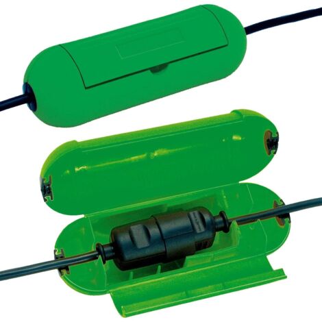 Safe-Box / Boîtier de Protection pour rallonge électrique, (Protection pour câble, Utilisation en intérieur) Vert(1 pcs) (1/5)