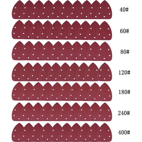 STEBRUAM 70 Pièces Feuilles Abrasives Papier Abrasif Triangles 10 X 60