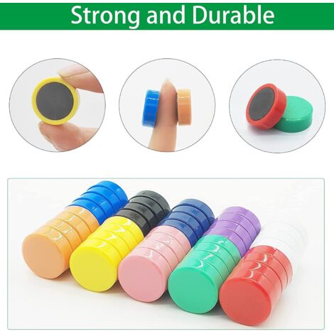40 Aimants Frigo Décoratifs Colorés - Magnets Ronds Pour Réfrigérateur Et Tableaux