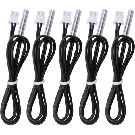Aougo – Sonde de température NTC 10K B3950 – Plage de mesure -25 à 125 °C – Longueur 0,5 m en acier inoxydable – Haute sensibilité et précision 1%