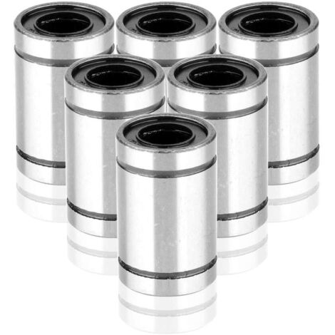 6 x LM8UU Roulement linéaire pour imprimante 3D, bricolage et mouvement CNC Φ8mm x Φ15mm x 24mm (6 Pcs) (1/5)