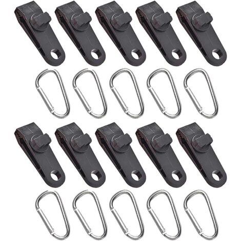 10Pcs Tarp Clips Auvent Pince, Multipurpose Heavy Duty Tarp Clips avec Conception De Pince De Verrouillage pour Camping en Plein Air, Tente, Auvent, Bannière Serrer (1/5)