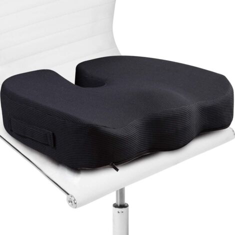 Aougo – Coussin de siège ergonomique pour chaise de bureau – Mousse à mémoire de forme – Soulagement coccyx et sciatique – Housse amovible respirante (1/5)