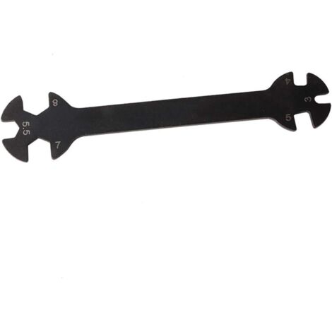 1 pièce 6 en 1 outil à main écrou tige de traction 3 4 5 7 8 5,5 MM clé portable pour réglage du tendeur (noir) (1/5)